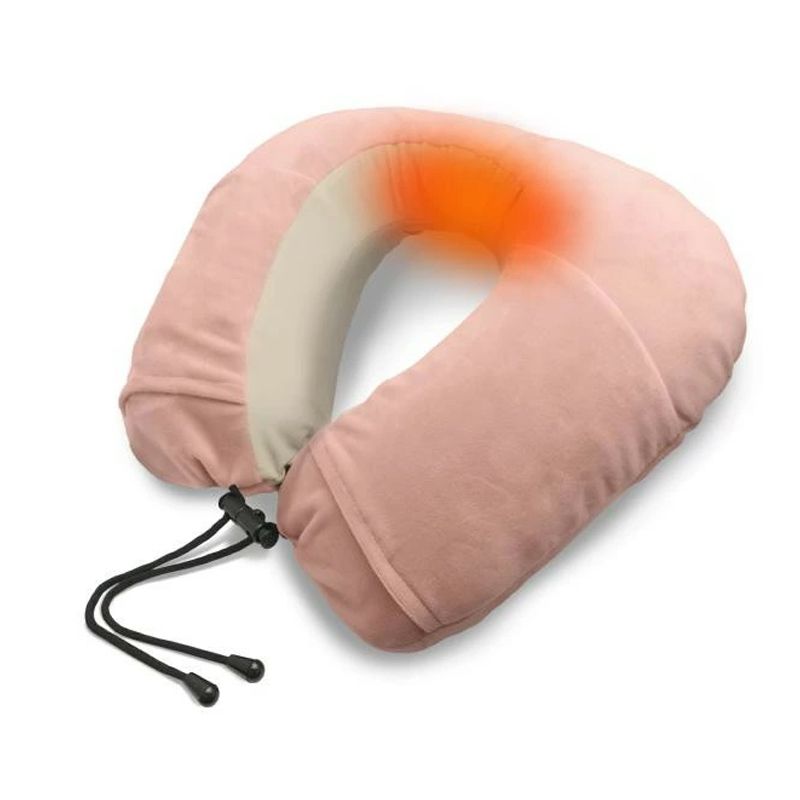 【TR-100PK】(粉紅色) 充氣式USB溫熱頸枕/靠枕 ▼E2(45635)