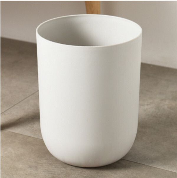 無蓋簡約創意垃圾桶-小號白色#Q901001452