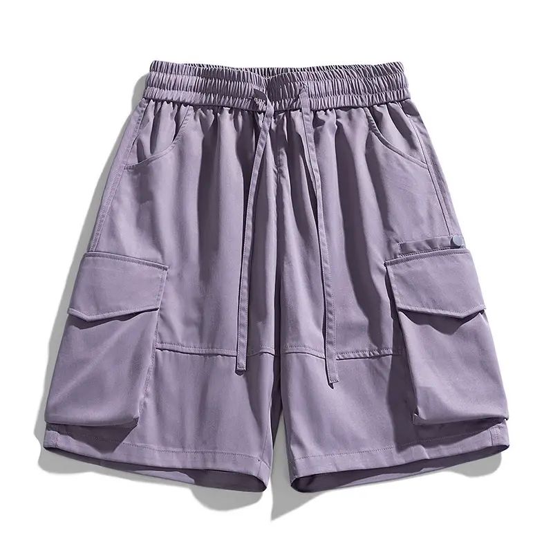 美式复古工装短裤男夏季新款宽松直筒休闲运动五分裤多口袋
