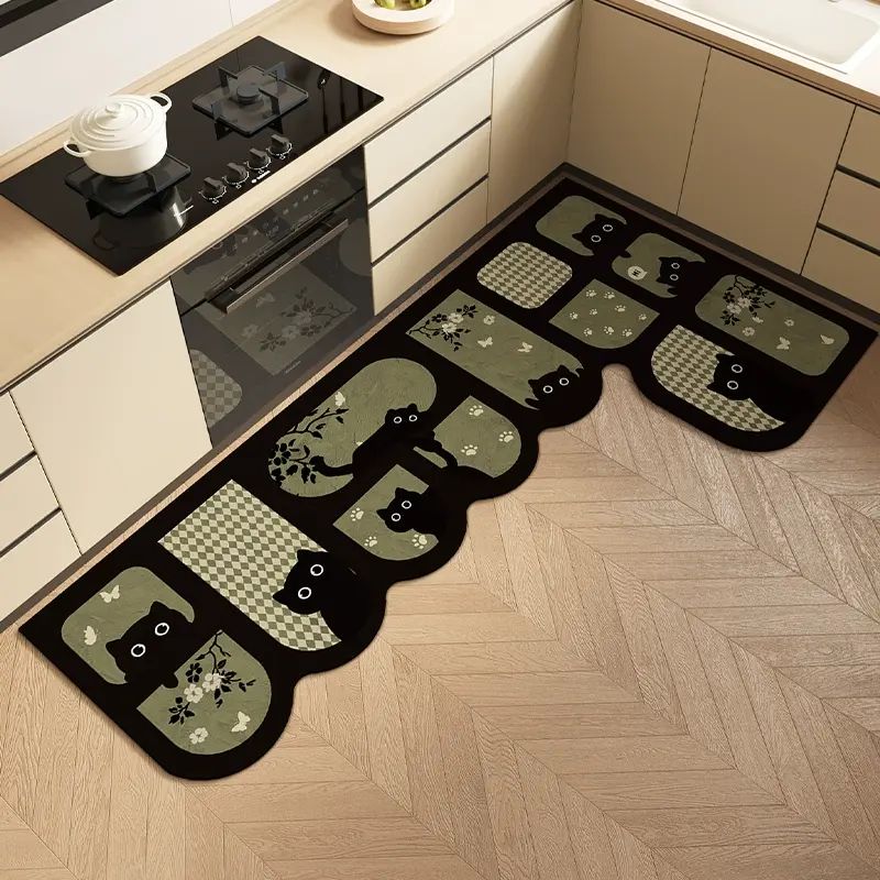 卡通厨房专用地垫家用耐脏防滑防油可擦免洗地毯浴室吸水速干脚垫