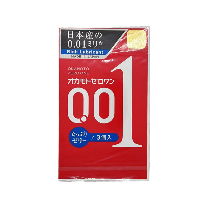 OKAMOTO 岡本 0.01雙倍超潤滑避孕套 3PCS【平行進口】