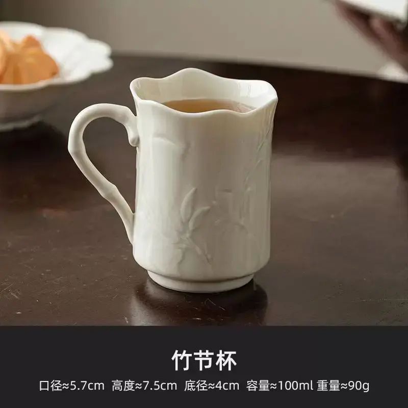 草木灰咖啡杯碟套裝高檔精緻家用陶瓷主人杯單杯中式下午茶杯茶具