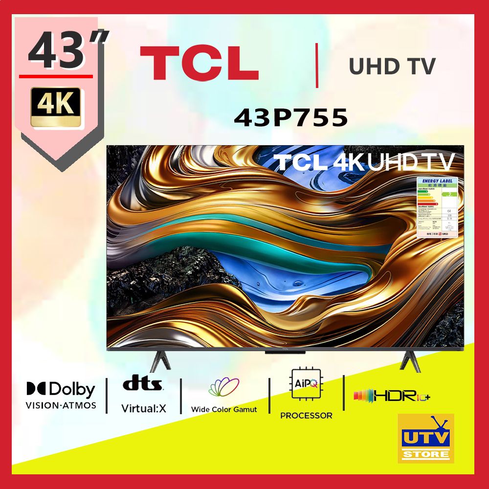 43" 吋 P755 4K HDR 超高清 Google TV TCL 43P755