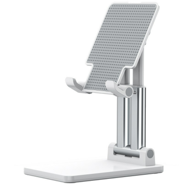 可伸縮升降折疊手機平板支架（白色D4雙桿鋁合金）#Q901007695