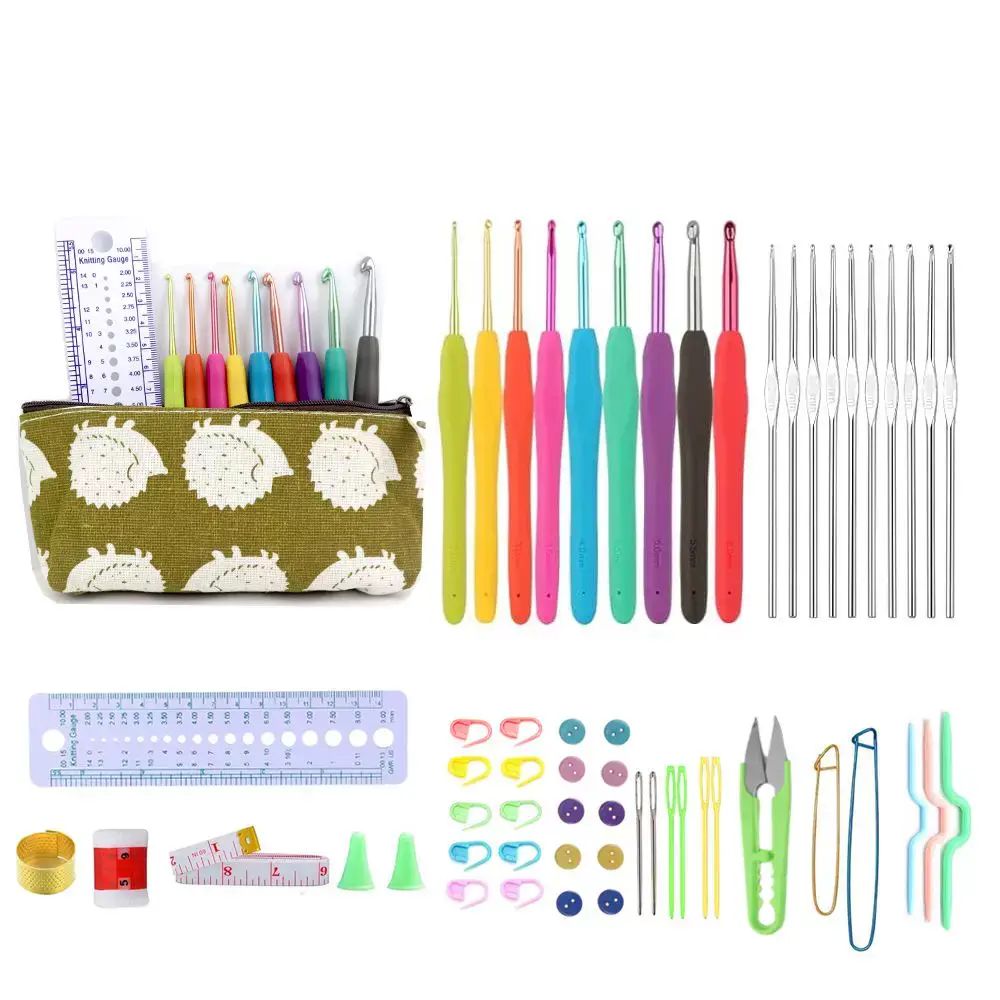 Full set of thick and thin crochet hook tool set lace handmade crochet hook knitting needl