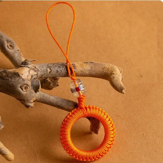 手機掛繩【橘色【圓滿指環扣】#Q901007651