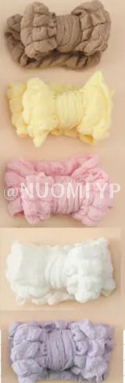 女嬰髮帶組合-B【#4卡其色+#7米黃色+#8白色+#9淺紫色+#10暗粉紅色】