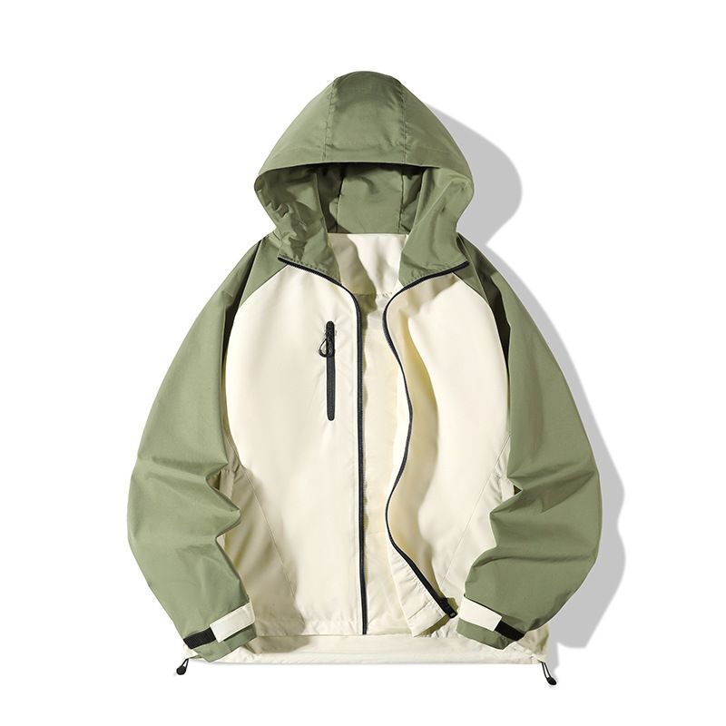 山系戶外連帽夾克秋季新款防風防水男女款撞色寬鬆休閒運動外套潮