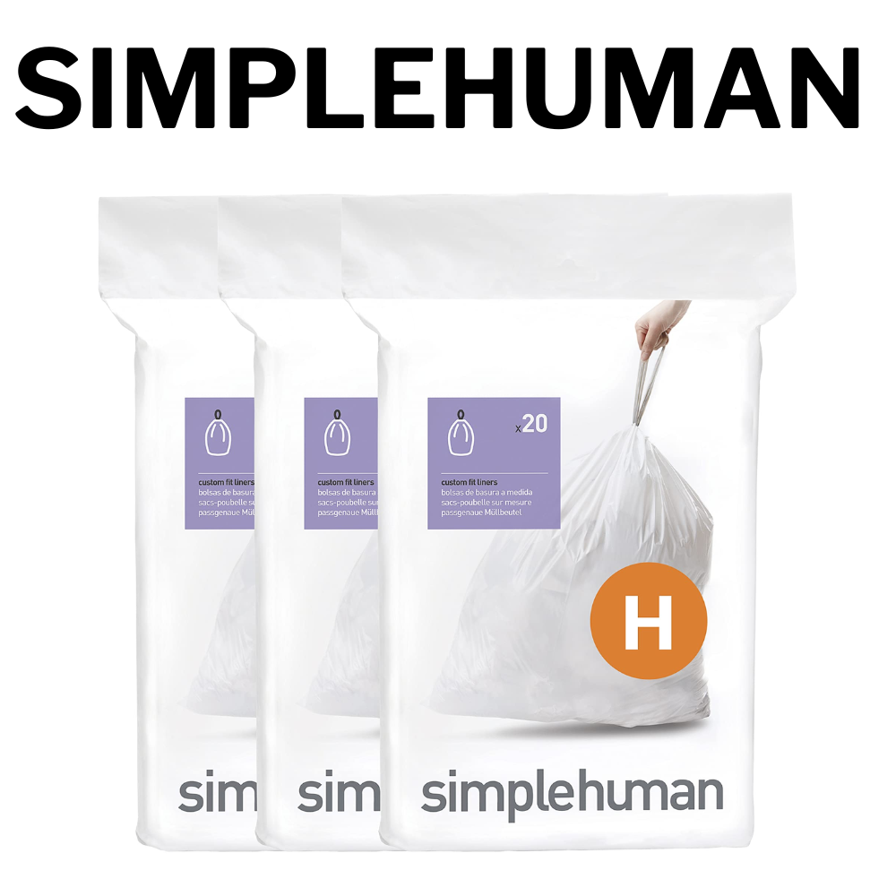 Set of 20X3 Code H Custom Fit Liners for 30-35L Trash Bin Code H (60 pcs) CW0168