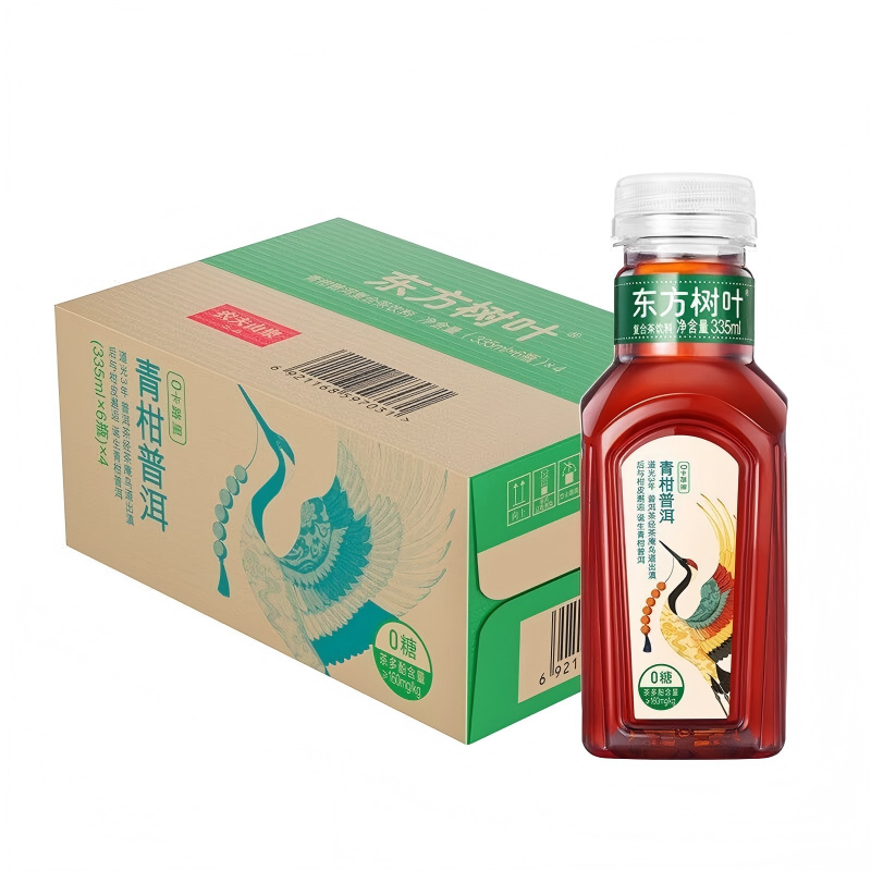 農夫山泉東方樹葉青柑普洱茶無糖335ml*24瓶/箱平行進口