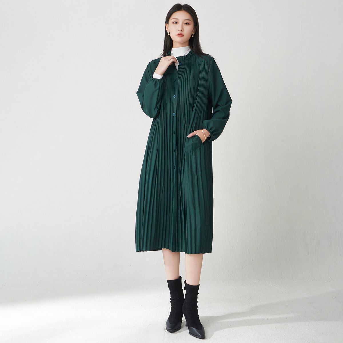 三宅专柜品质风衣外套女中长款高级感英伦风宽松气质百搭开衫大衣