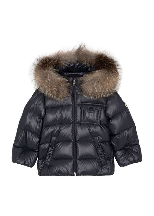 Moncler Moncler Kids K2 Fur trimmed Quilted Shell Jacket 12 months 3 Years Navy HKTVmall