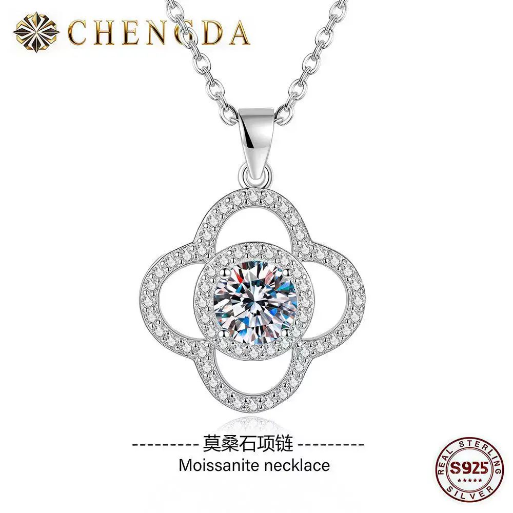 Clover 1CT Moissanite S925 Silver Necklace