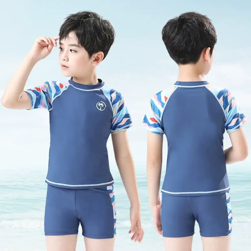 兒童泳衣男孩新款夏分體溫泉游泳衣小中大童男童專業訓練