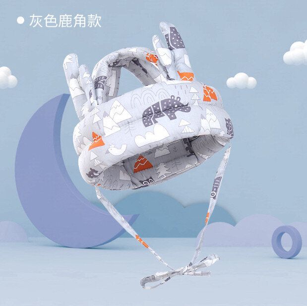 嬰兒防摔護頭帽（灰色森林鹿角款）（尺寸： 70*10*2.5CM）