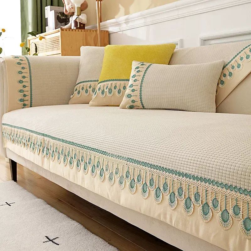 新款简约现代玉米绒沙发套防滑四季通用坐垫子沙发背巾盖零售