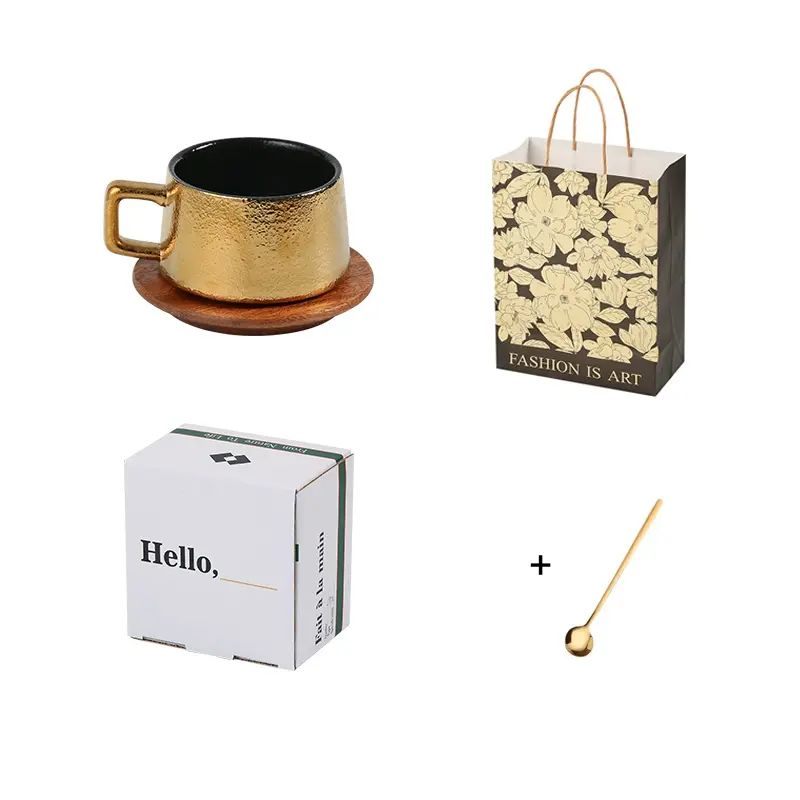 欧式覆古陶瓷咖啡杯礼盒装高档精致杯碟套装家用日式马克杯小杯子