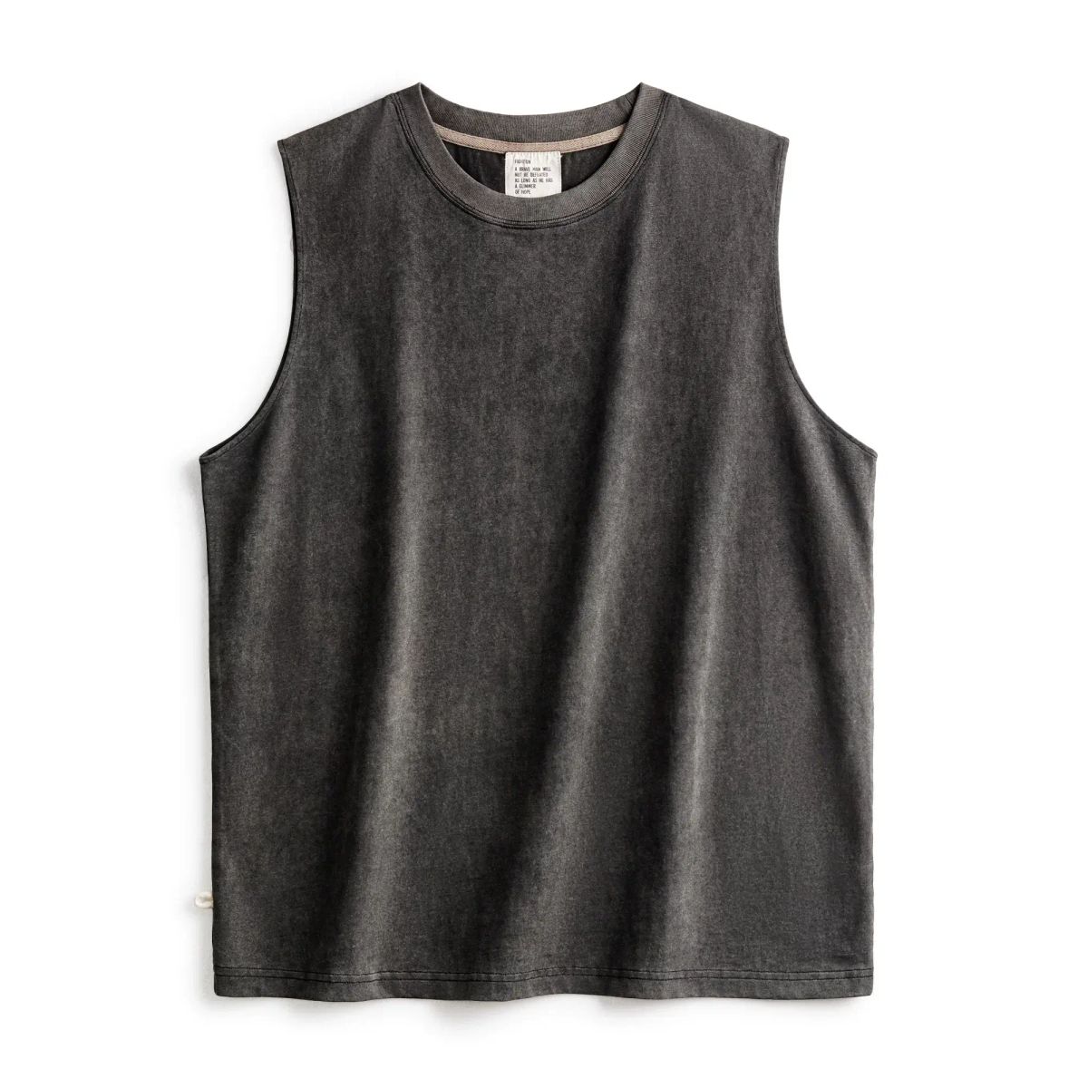 马登工装美式红色背心痞帅潮流外穿纯棉健身坎肩砍袖无袖T恤男夏