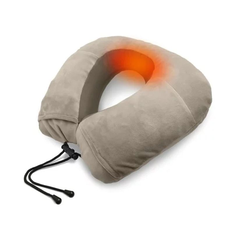 【TR-100BE】(淺褐色) 充氣式USB溫熱頸枕/靠枕 ▼E2(45642)