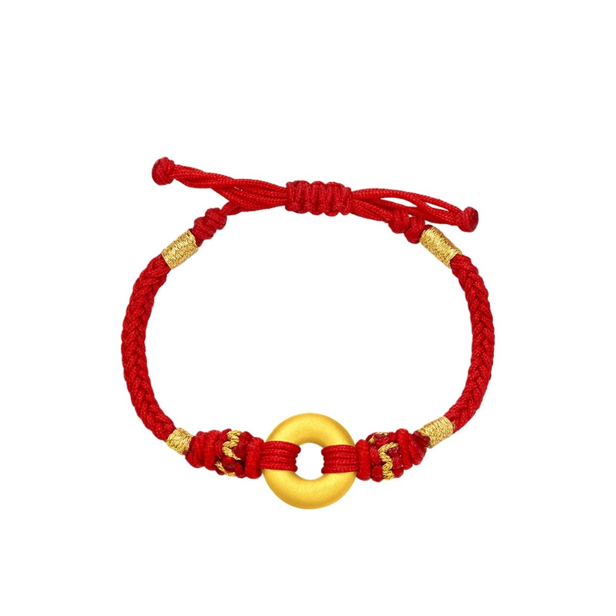 贈品－平安扣999足金工藝精品紅色手編繩