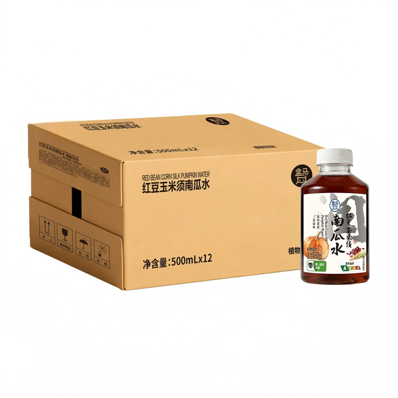 盒馬紅豆玉米須南瓜水500ml*12瓶養生飲品平行進口