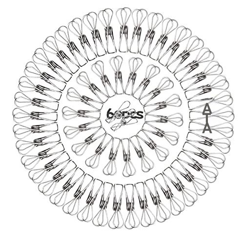 AIFUSI 60 件装衣夹 - 不锈钢衣夹，重型衣夹，用于晾衣绳、毛巾、袜子、内衣、毯子、照片
