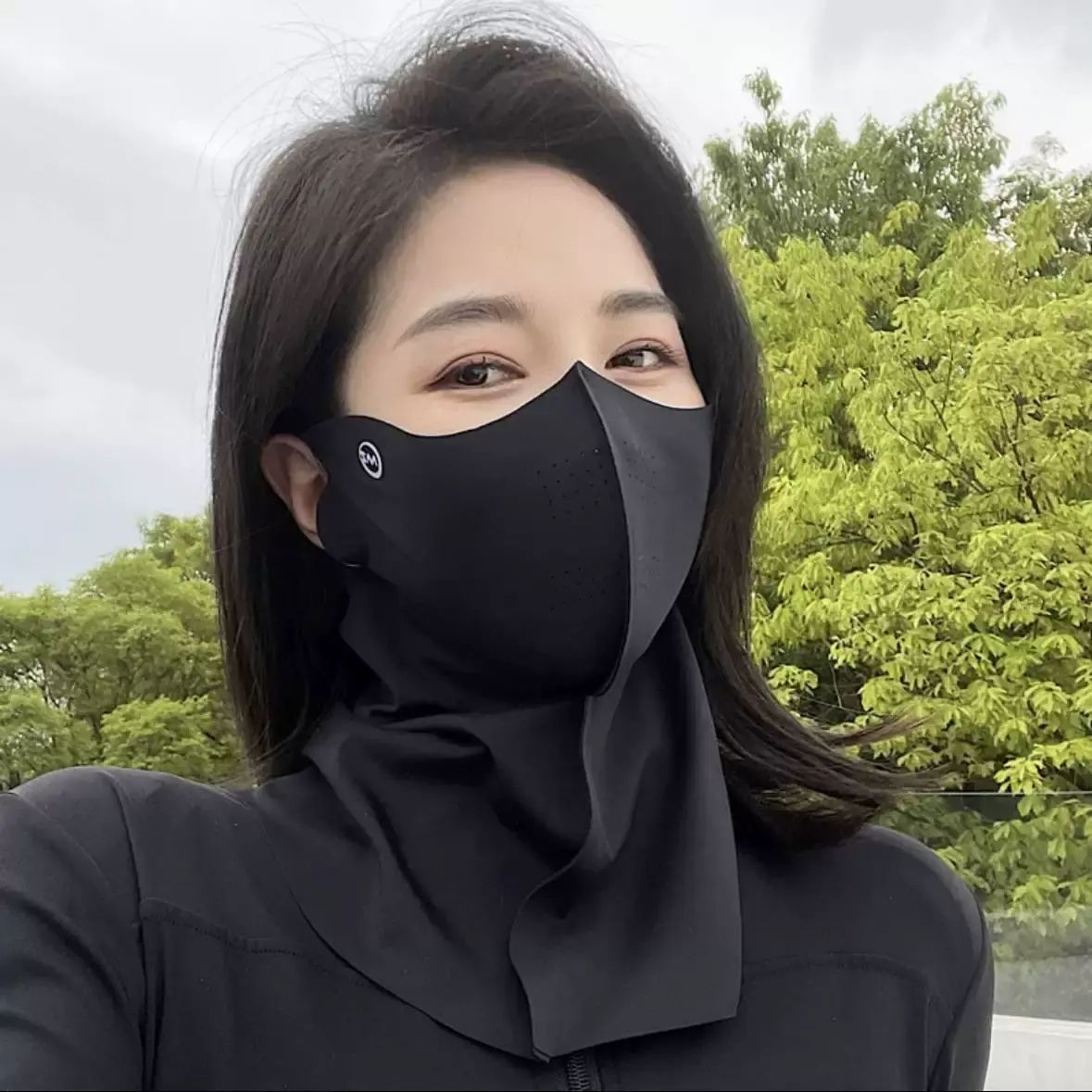 冰絲防曬面罩護脖護頸一體夏季透氣防紫外線臉基尼口罩防曬遮脖子