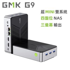 GMKtec - G9 Dual-System NAS Mini PC, Intel N150 16G+512G, Four Hard Drive Slots, Triple Display Output