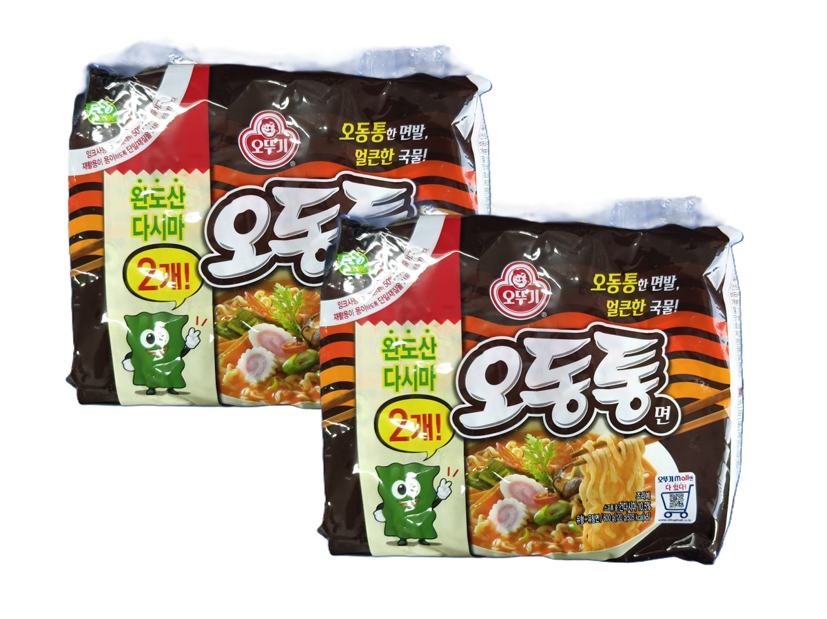 [2 Packs] Odongtong Ramen ( Seafood Flavor Noodle ) - 120g x 5 x 2