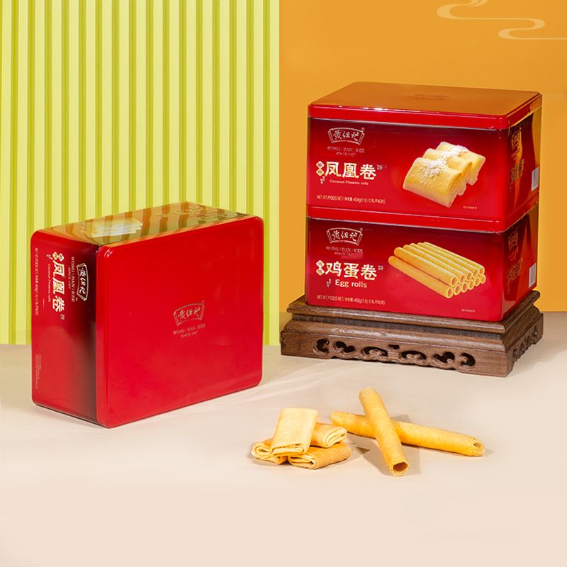 黄但记鸡蛋卷凤凰卷手工广东特产点心糕点酥零食送礼盒装年货454g