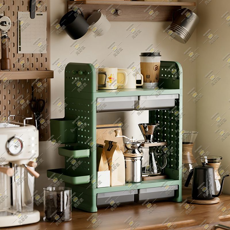 Desktop hole board rack 【2 layer|36.2*18*46.5cm| green】 - HG3602-GR