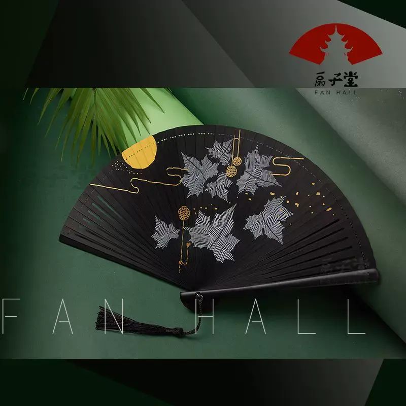扇子摺扇中國風古風女小復古摺疊古典古裝流蘇布夏季跳舞舞蹈
