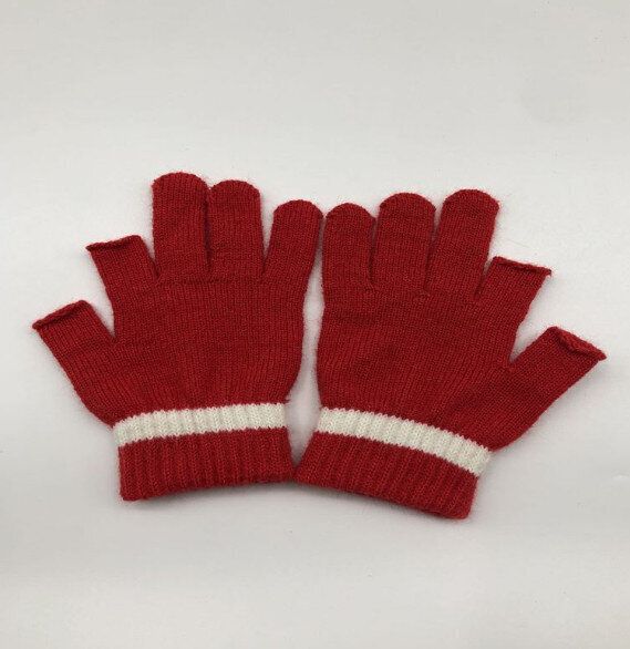 冬季兒童純色防寒保暖手套（紅色）【均碼】