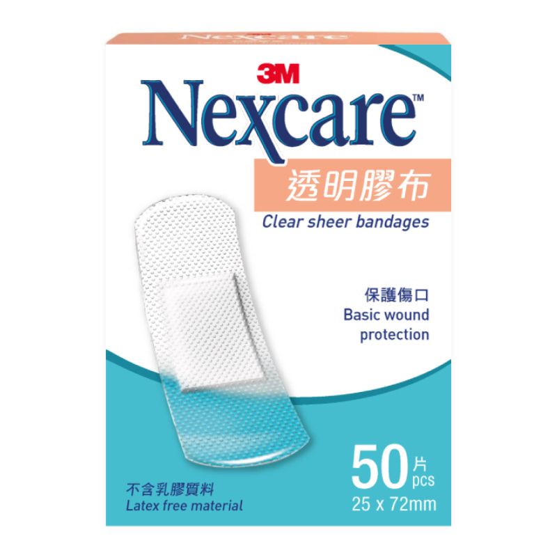 Nexcare™ 透明膠布50片 25 x 72毫米 (CL50)