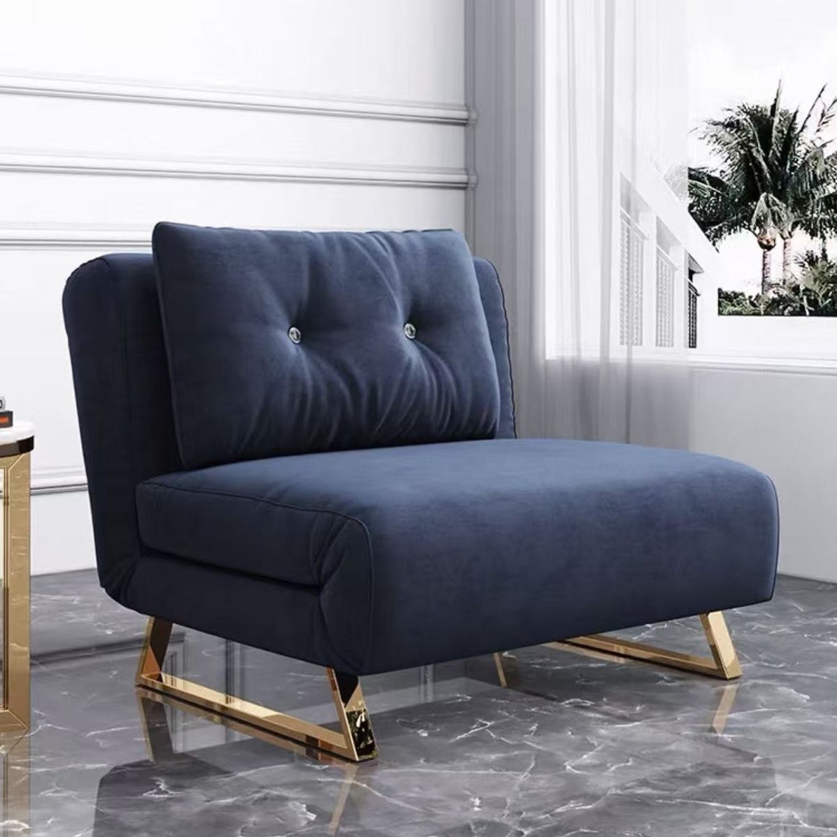 簡約單座位梳化牀折疊梳化小戶型客廳陽台多功能可拆洗絨布單人雙人沙發床