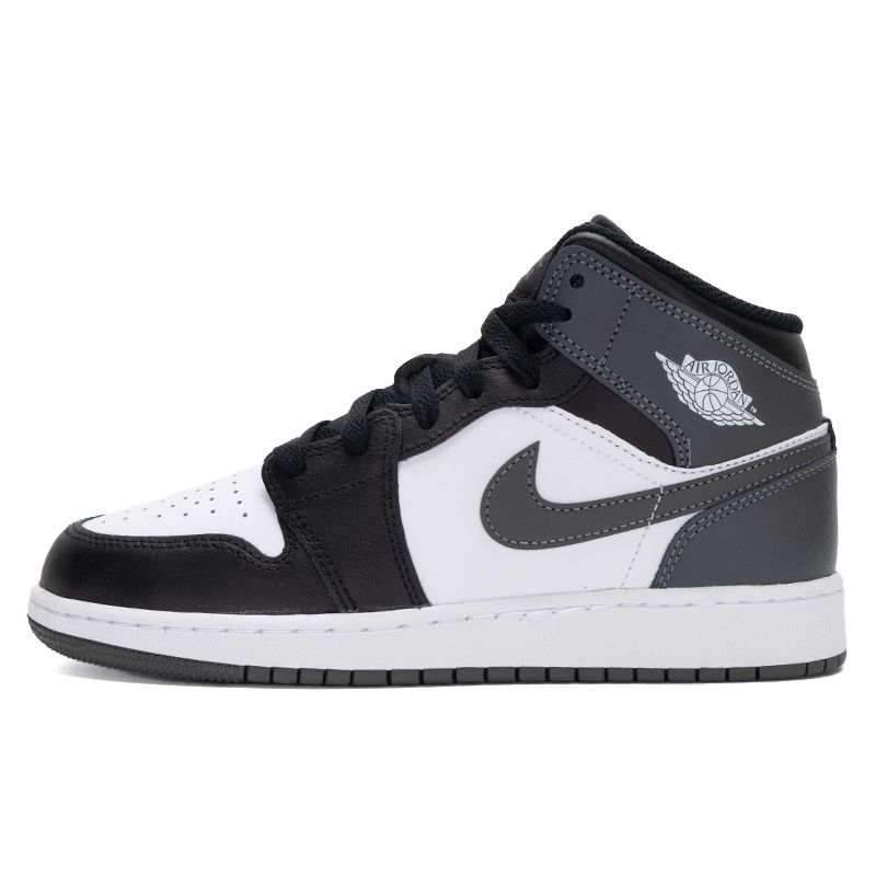 耐克兒童人工智能R JORDAN 1 MID (GS)童基礎款DQ8423-608-白/火焰紅/泡沫粉 38.5