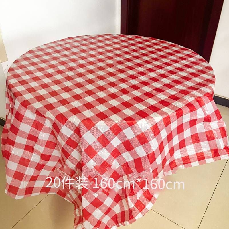 [加厚红白格子派对桌布20件装]一次性桌布喜庆派对台布一次性桌布即弃桌布抛弃式桌巾防水防油污装饰餐桌布/派对餐具/野餐-生日宴会派对桌布