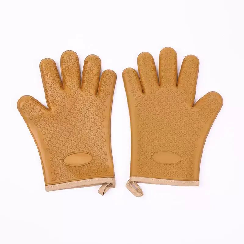 家用防燙隔熱手套耐高溫加厚矽膠廚房微波爐專用防滑烘焙烤箱手套