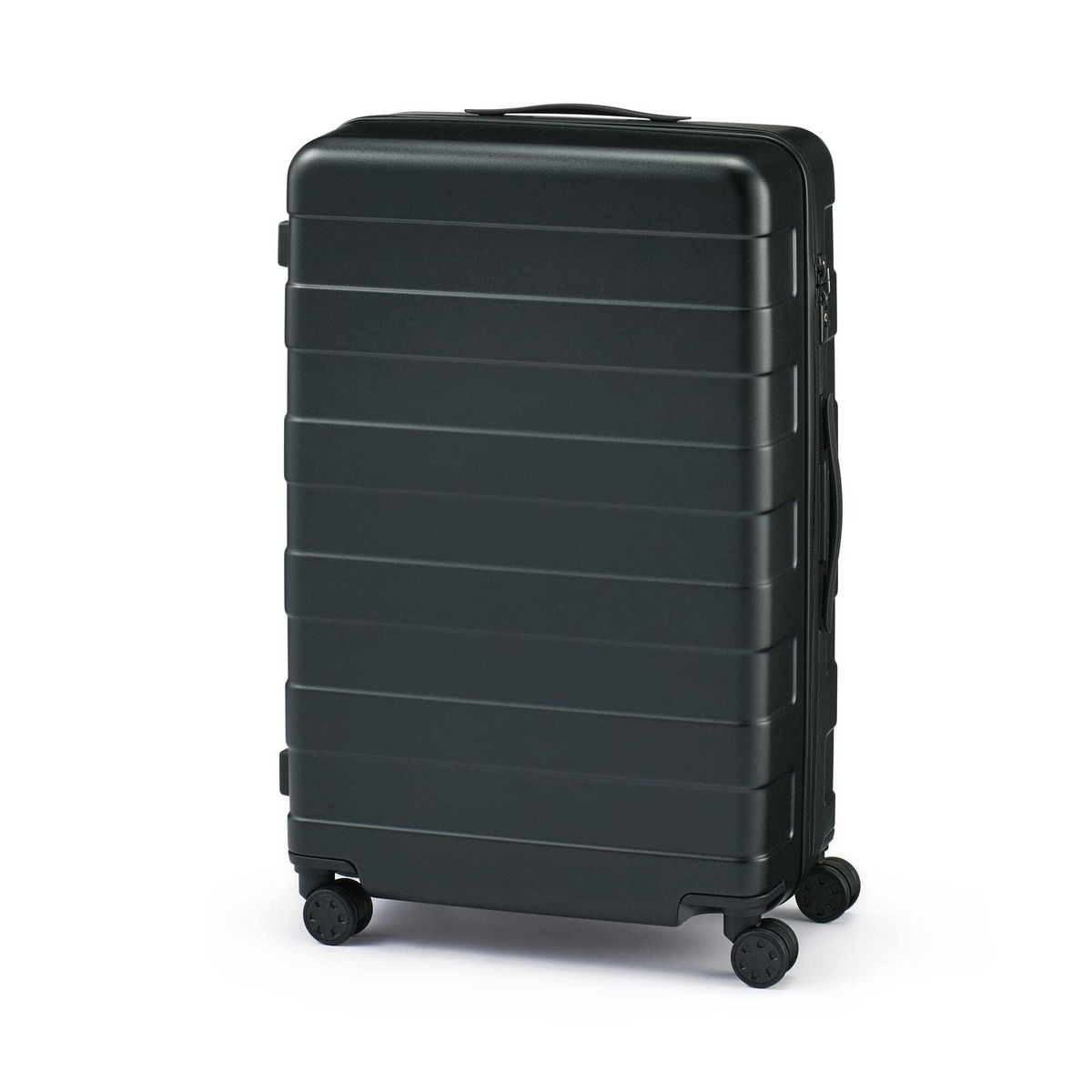 Free Adjustable Handle Hard Carry-On Suitcase - Black 75L