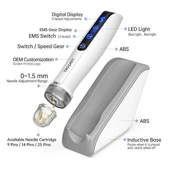 Bio Pen-Q2 美顔器 EMS MTS LED機能搭載 ノアグロウ同型機 Bio Pen Q2 EMS LED Micro Current Pen