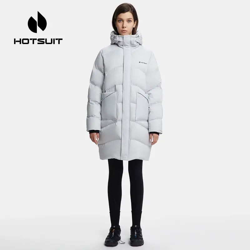 hotsuit後秀羽絨服女2025冬季新款保暖防風連帽中長款運動外套女6941774707853