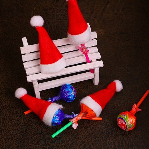 日本熱銷 | 20 PCS Christmas Dinner Table Decoration Candy Lollipop Hat, Non-woven Fabric Mini Christmas Hat | HKTVmall The Largest HK Shopping Platform