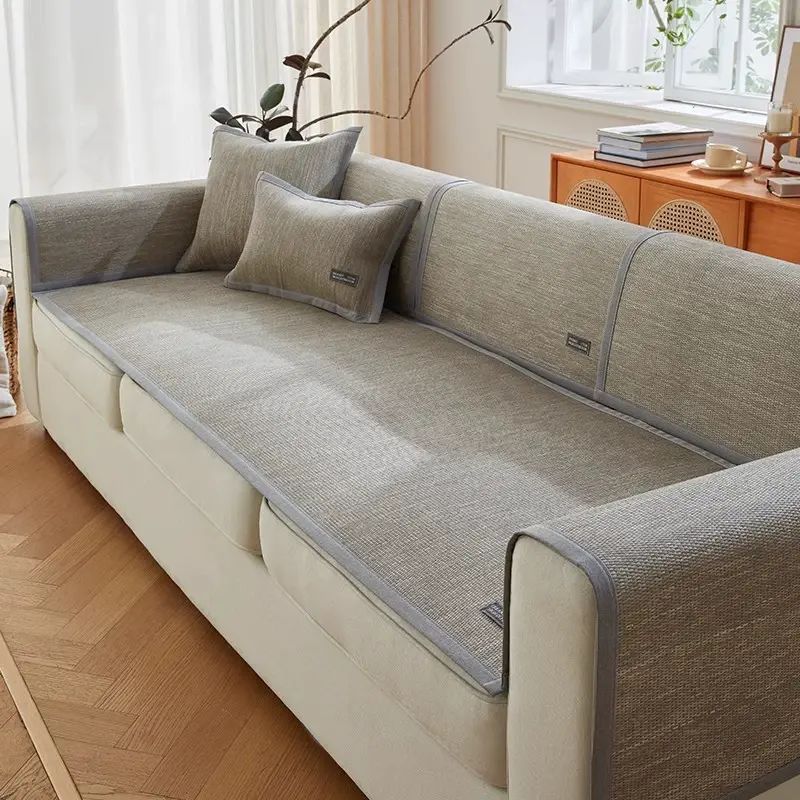 德国藤席沙发垫夏季防滑麻将竹凉席坐垫沙发套罩冰藤席座垫盖布巾