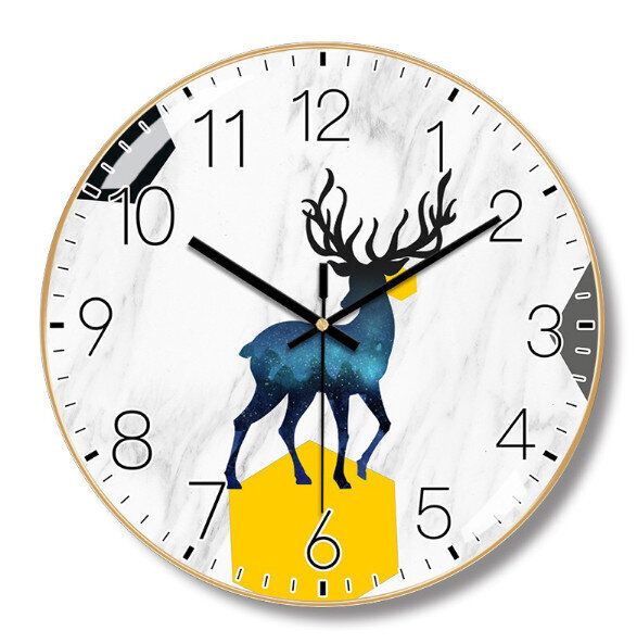 簡約靜音牆鐘(F金框）【14英寸】