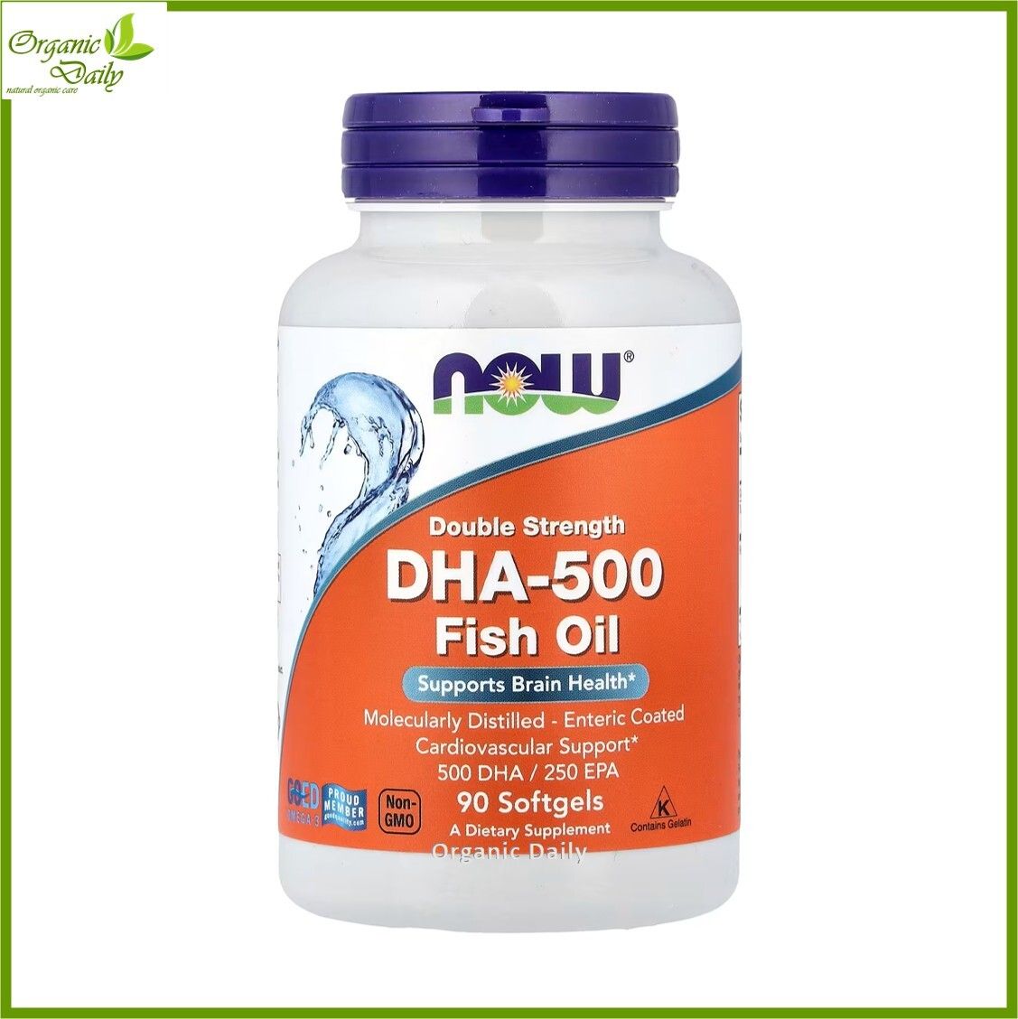 NOW Foods | Double Strength DHA-500 Fish Oil 90 Softgels [Authorised ...