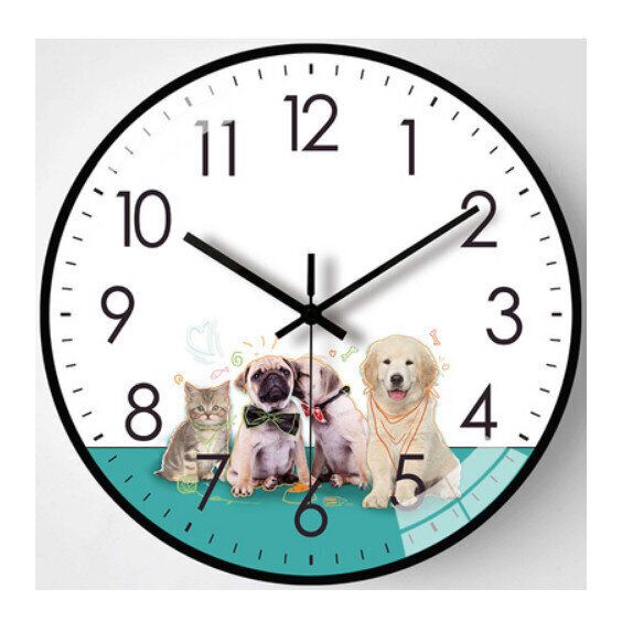 家用石英掛鍾（北歐現代-家有萌寵）【8英寸】