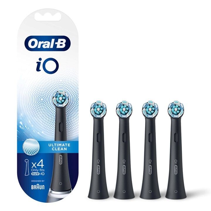 Oral-B iO Ultimate Clean Black Toothbrush Heads, 4pc/pack -Parallel import