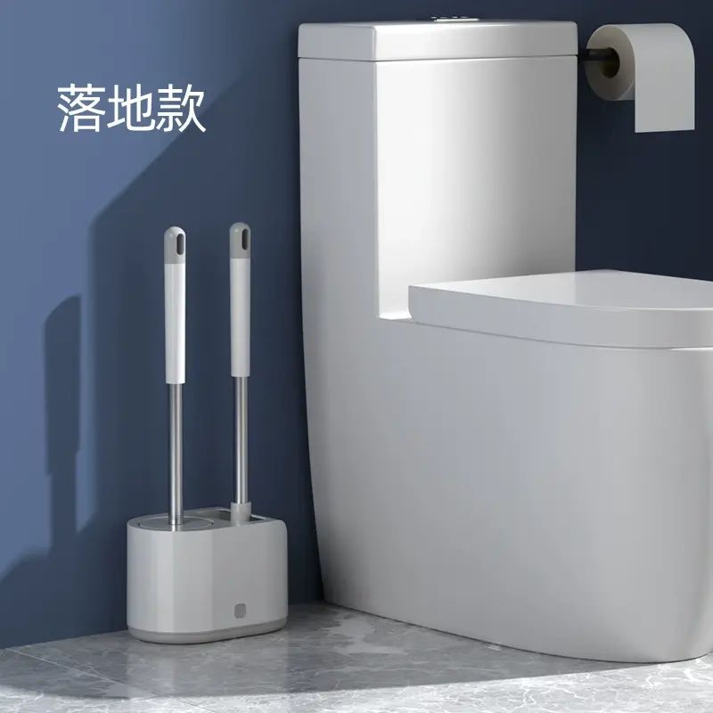 創新雙刷頭馬桶清潔神器矽膠+ 硬毛組合頑固汙漬一刷淨