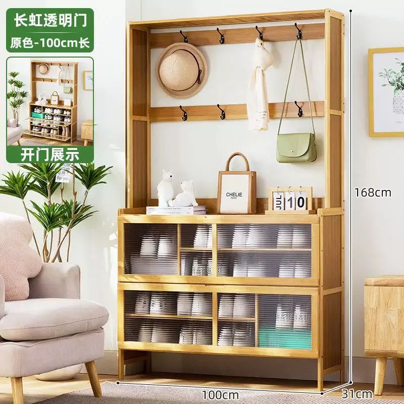 MJ鞋櫃家用門口玄關櫃一體隔斷實木入戶收納神器省空間防塵鞋架簡