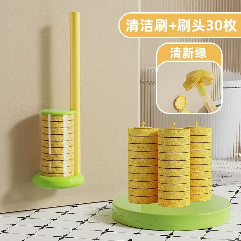 Disposable toilet brush set bathroom no dead angle sterile household replacement cleaning head